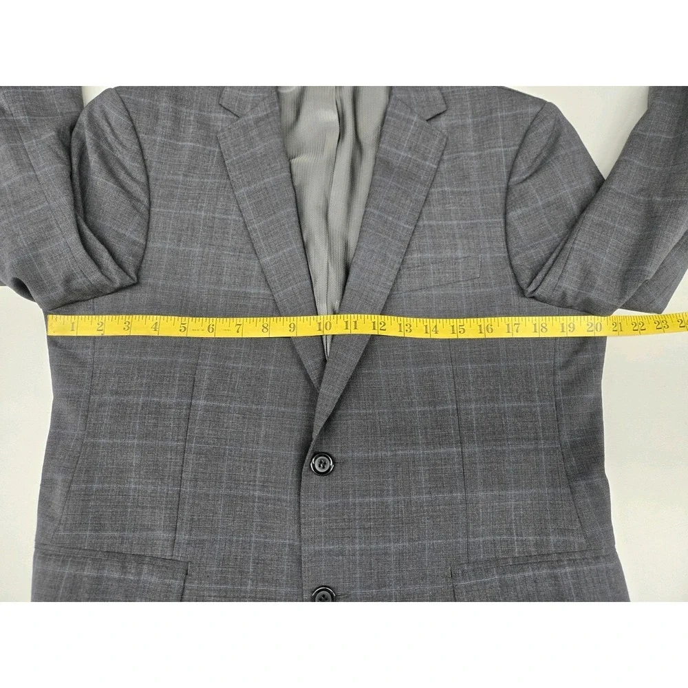 Mattarazi Uomo Men's Super 150's Australian Wool Window‎ Pane Blazer Size 52